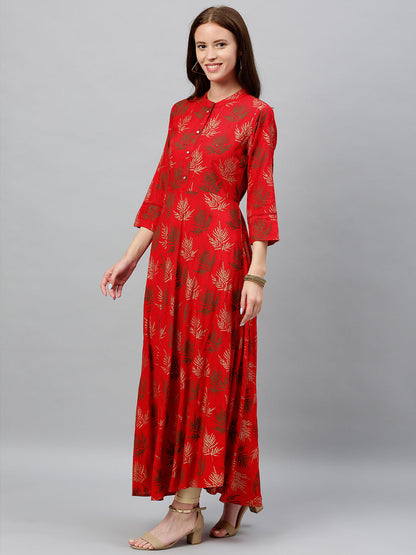 Rayon Buta Print Anarkali Kurta