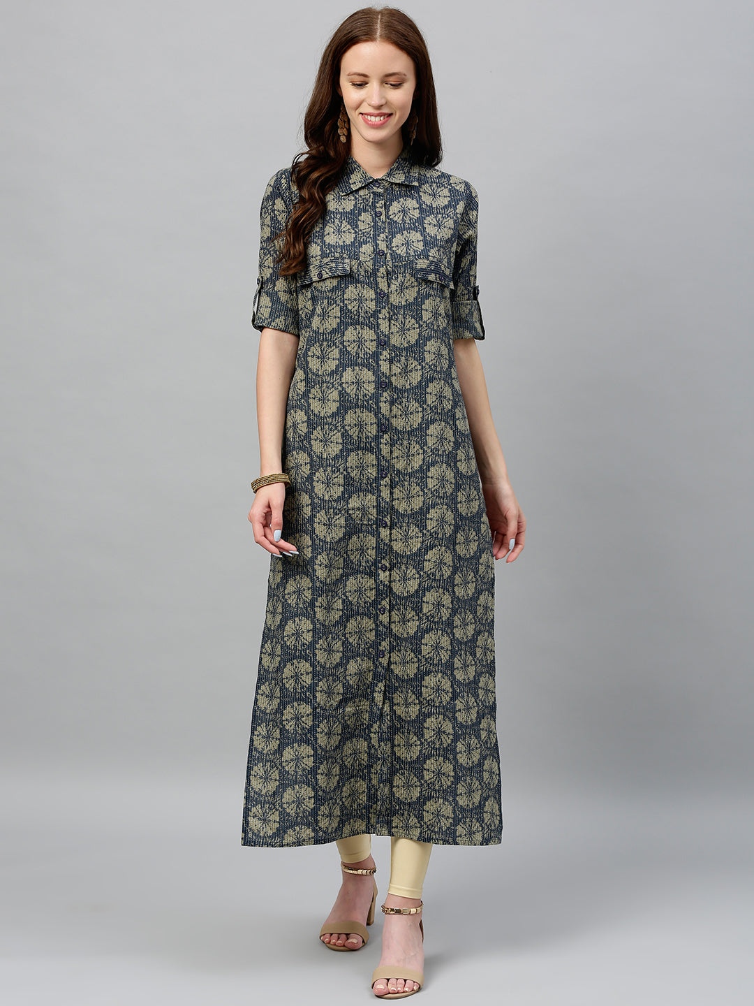 Cotton Printed A-Line Kurta