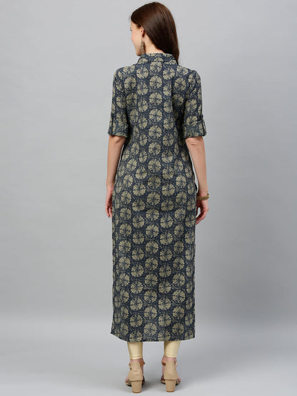 Cotton Printed A-Line Kurta