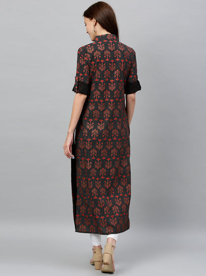 Cotton Printed A-Line Kurta