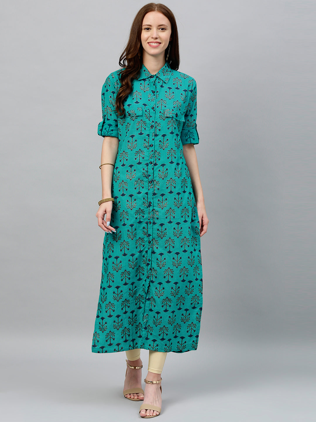Cotton Printed A-Line Kurta