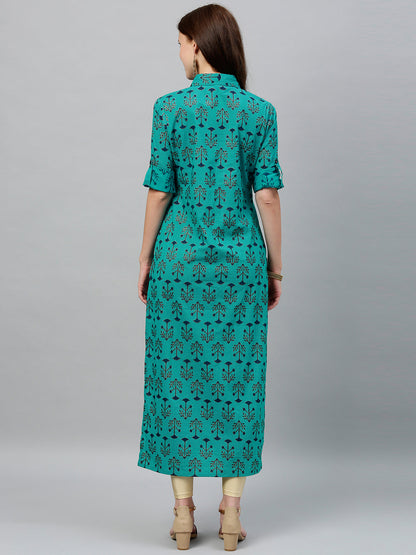 Cotton Printed A-Line Kurta