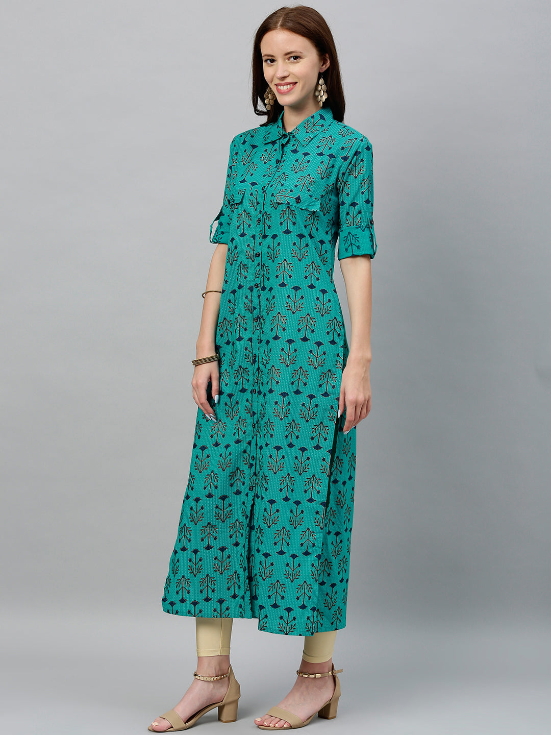 Cotton Printed A-Line Kurta