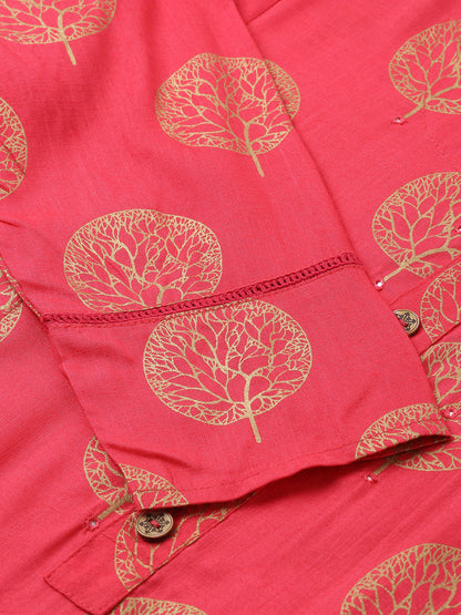 Rayon Gold Print Straight Kurta