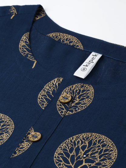 Rayon Gold Print Straight Kurta
