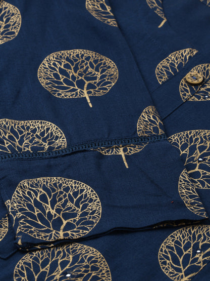 Rayon Gold Print Straight Kurta