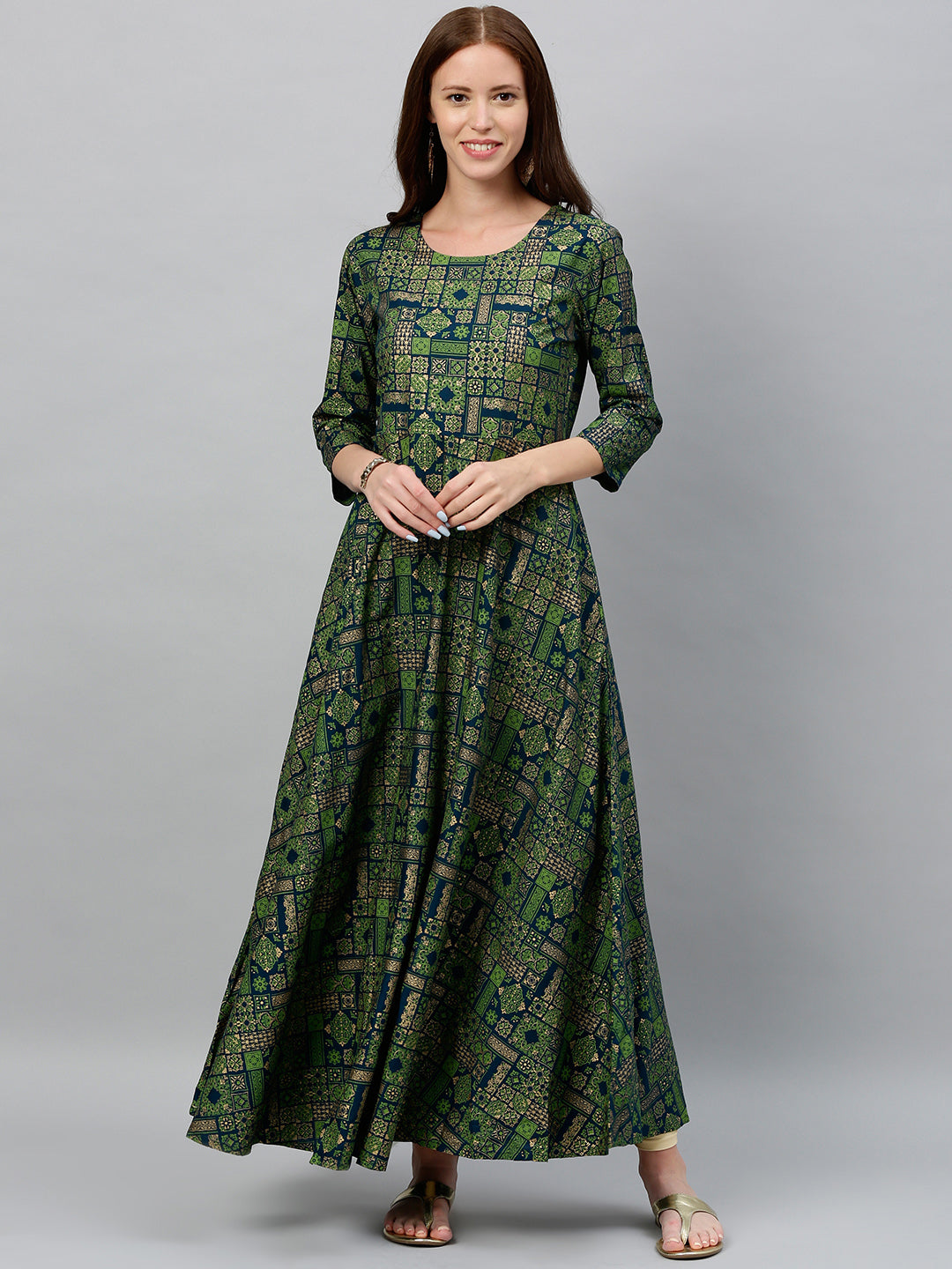 Rayon Printed Anarkali Kurta