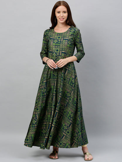 Rayon Printed Anarkali Kurta