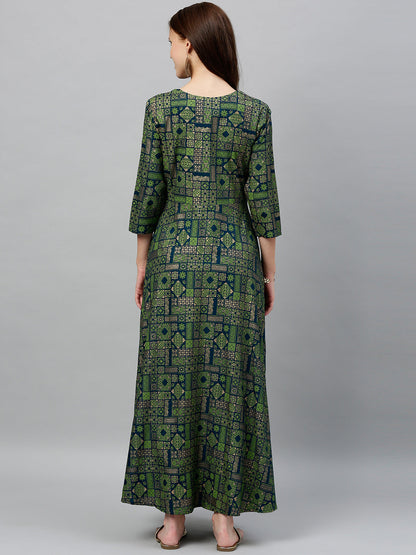 Rayon Printed Anarkali Kurta