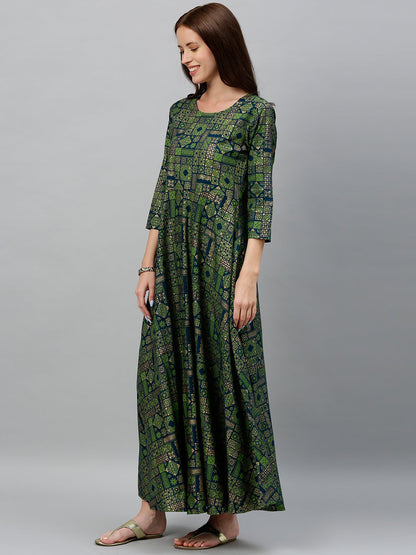 Rayon Printed Anarkali Kurta