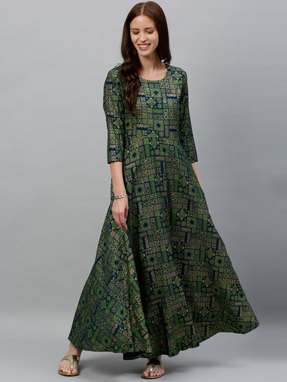 Rayon Printed Anarkali Kurta