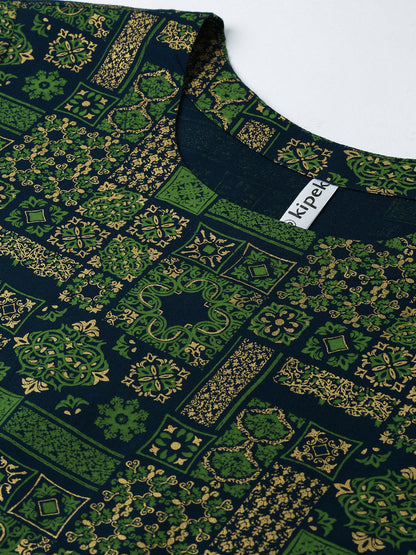 Rayon Printed Anarkali Kurta