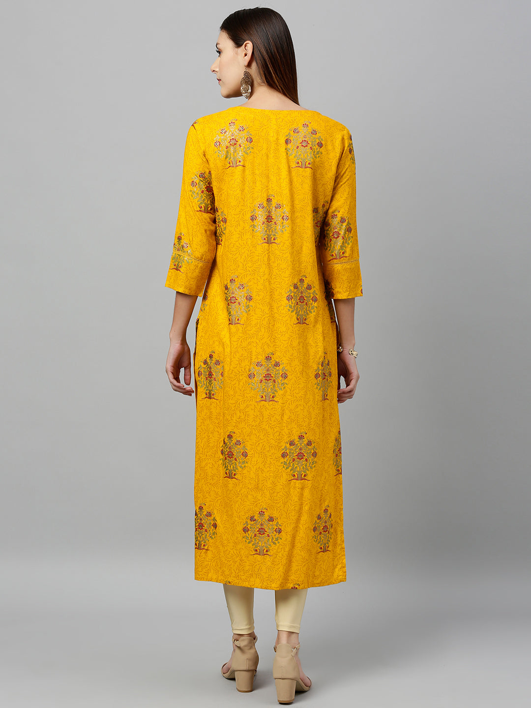 Rayon Buta Print Straight Kurta