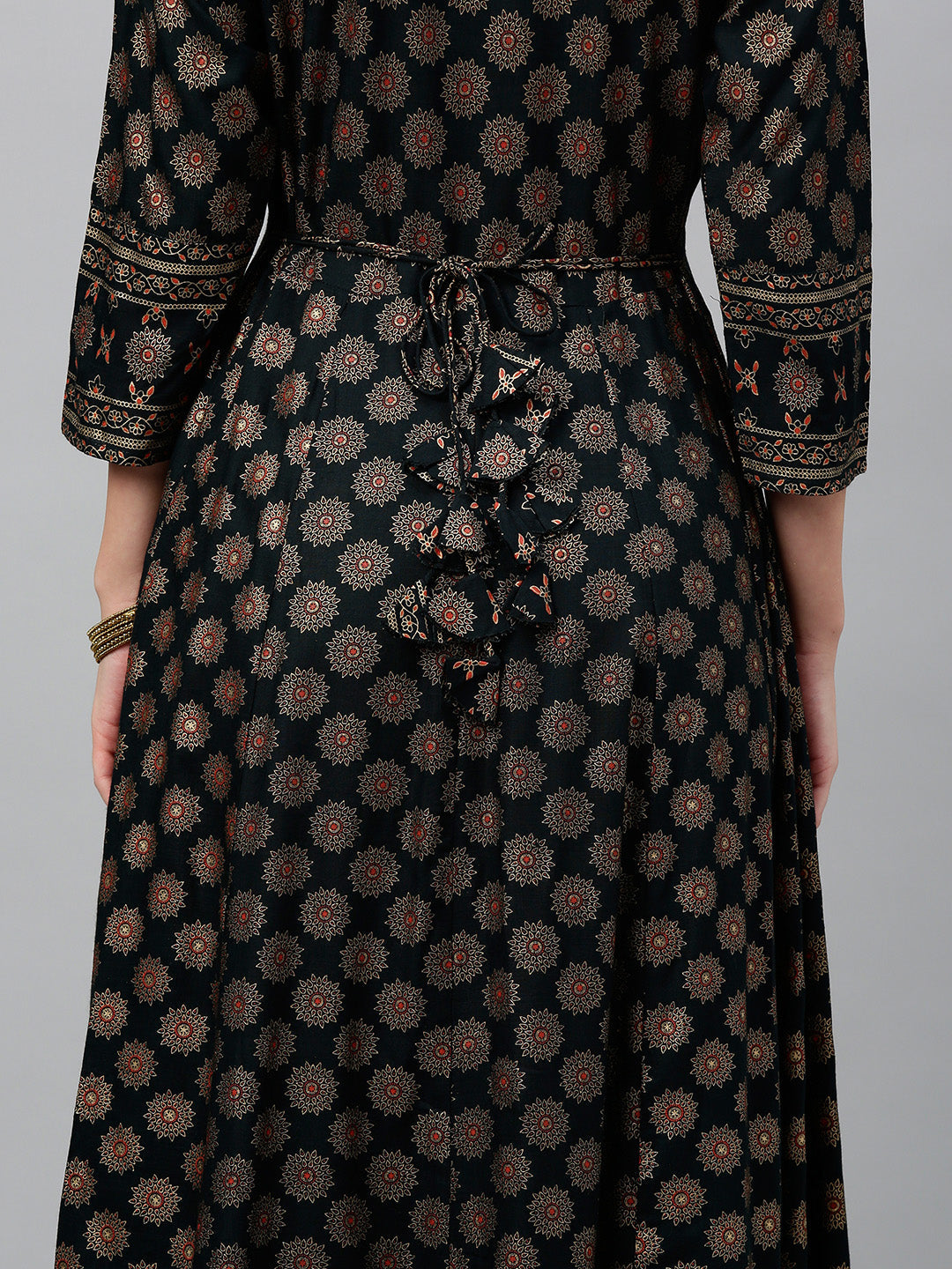 Rayon Gold Print Anarkali Kurta