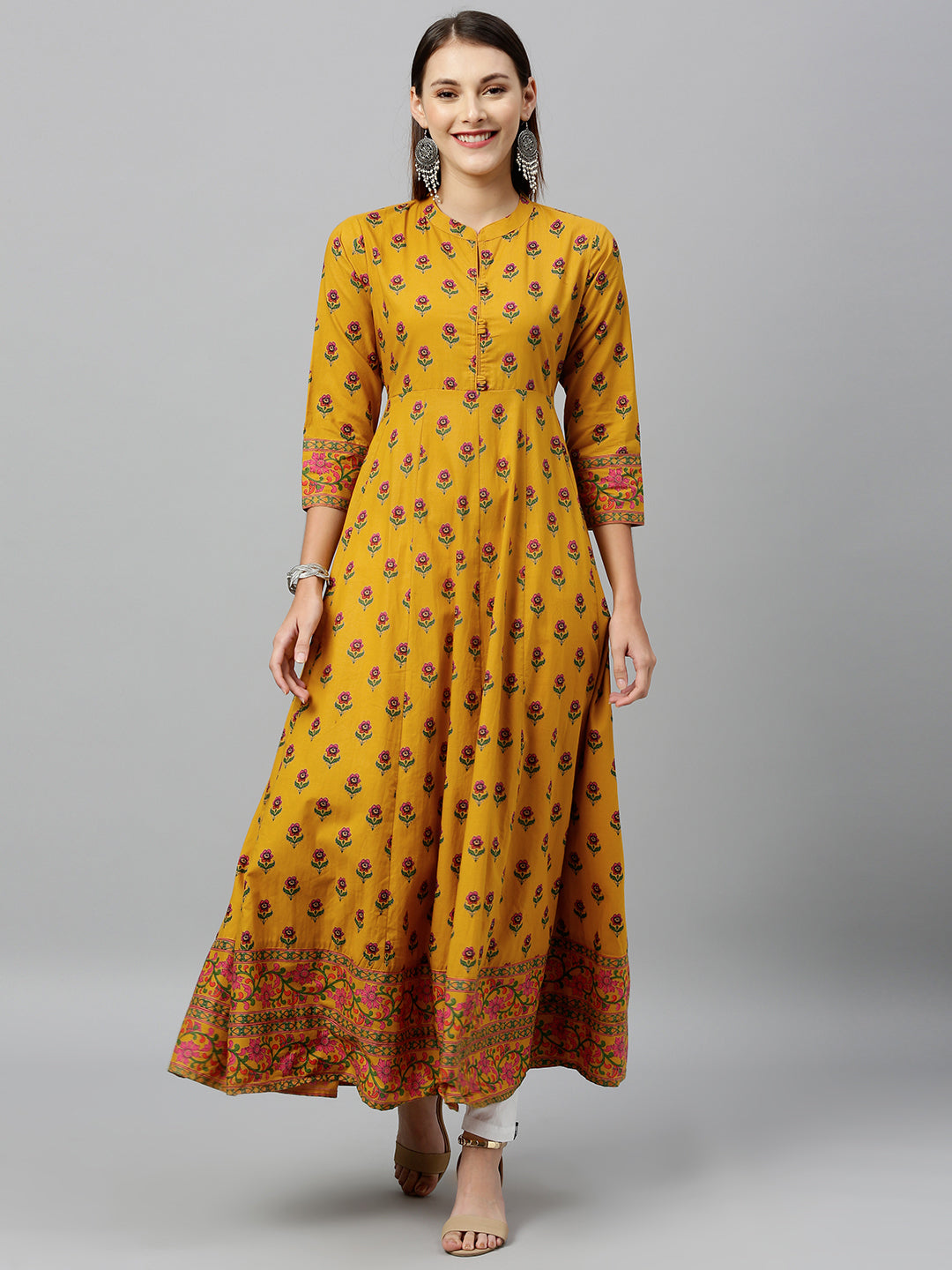 Cotton Buta Print Anarkali Kurta