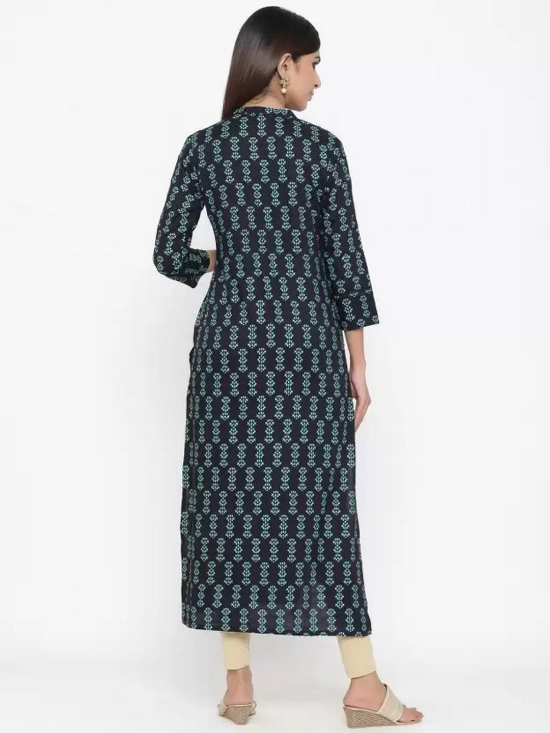 Rayon Straight Kurti (Navy Blue)