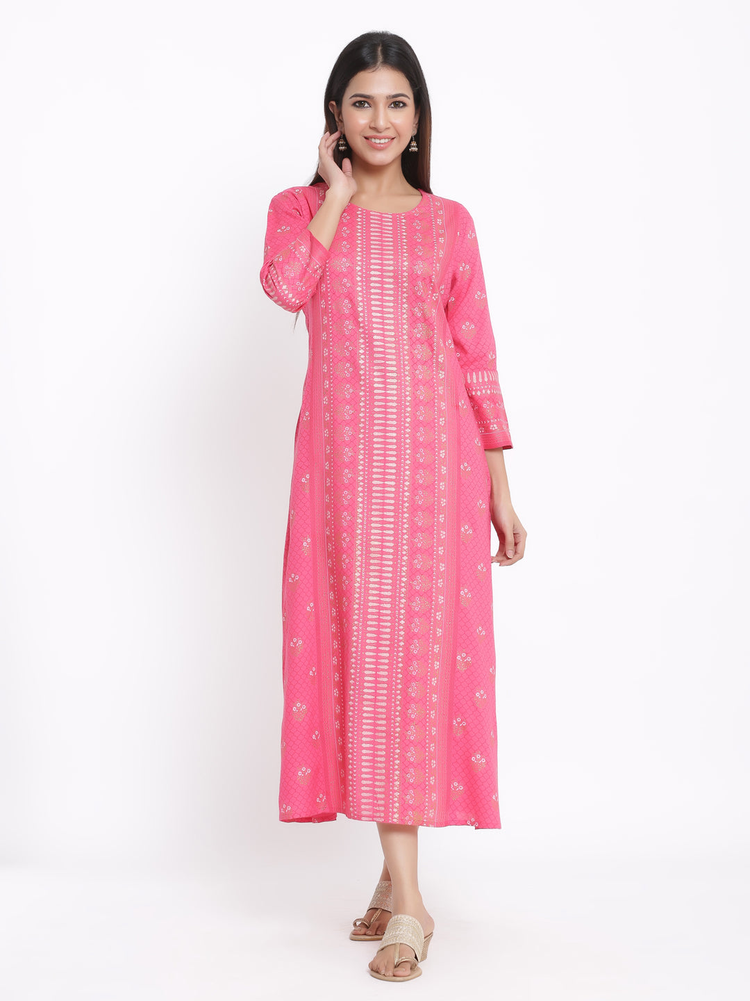 Rayon Printed A-Line Kurta