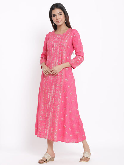 Rayon Printed A-Line Kurta