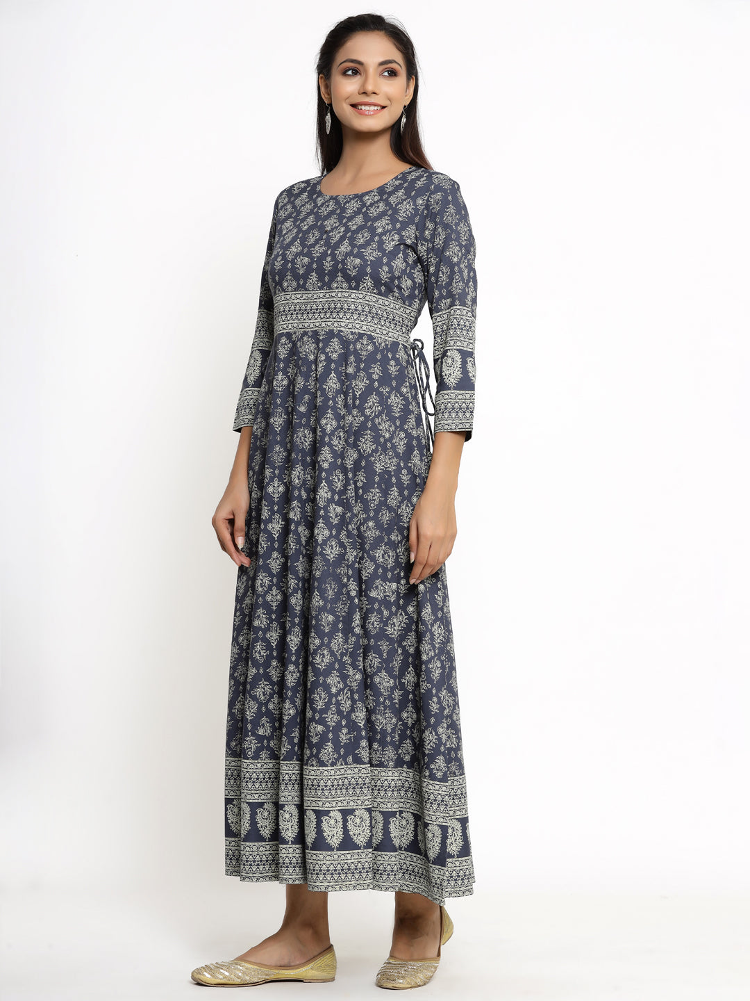Rayon Floral Print Anarkali Kurta