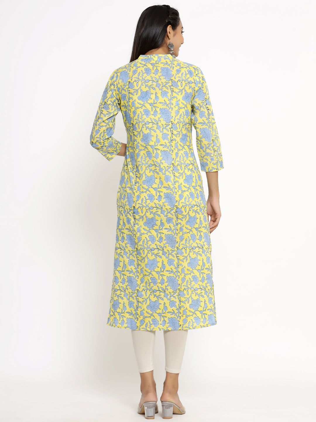 Cotton Floral Print Straight Kurta