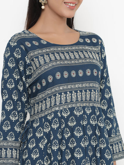 Rayon Printed Regular Kurta