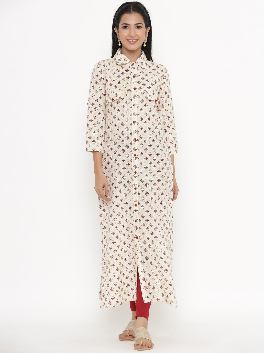 Cotton Printed A-Line Kurta