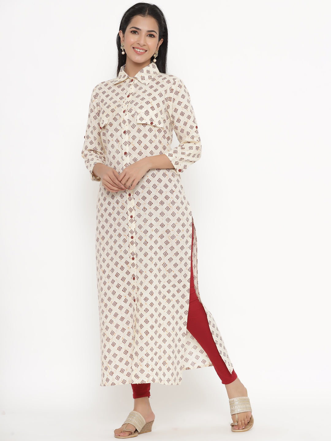 Cotton Printed A-Line Kurta