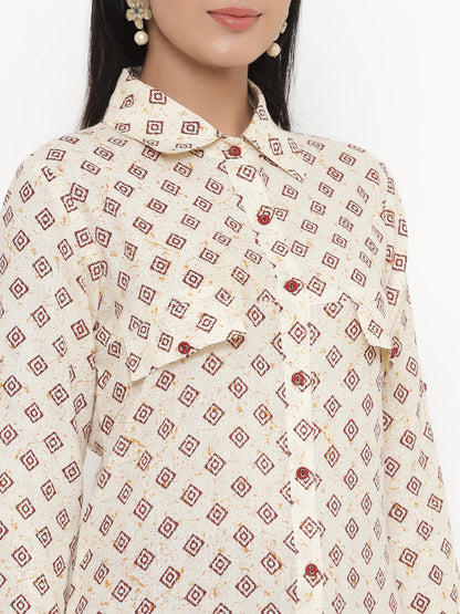 Cotton Printed A-Line Kurta