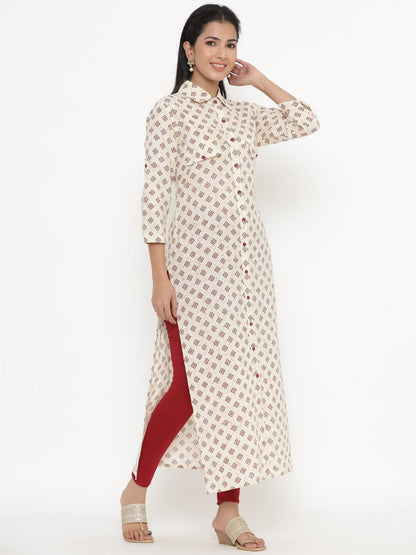 Cotton Printed A-Line Kurta