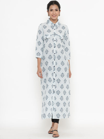Cotton Printed A-Line Kurta