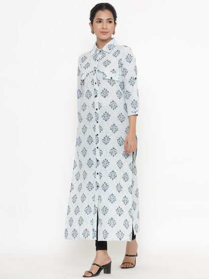 Cotton Printed A-Line Kurta