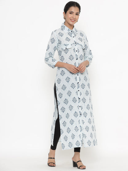 Cotton Printed A-Line Kurta