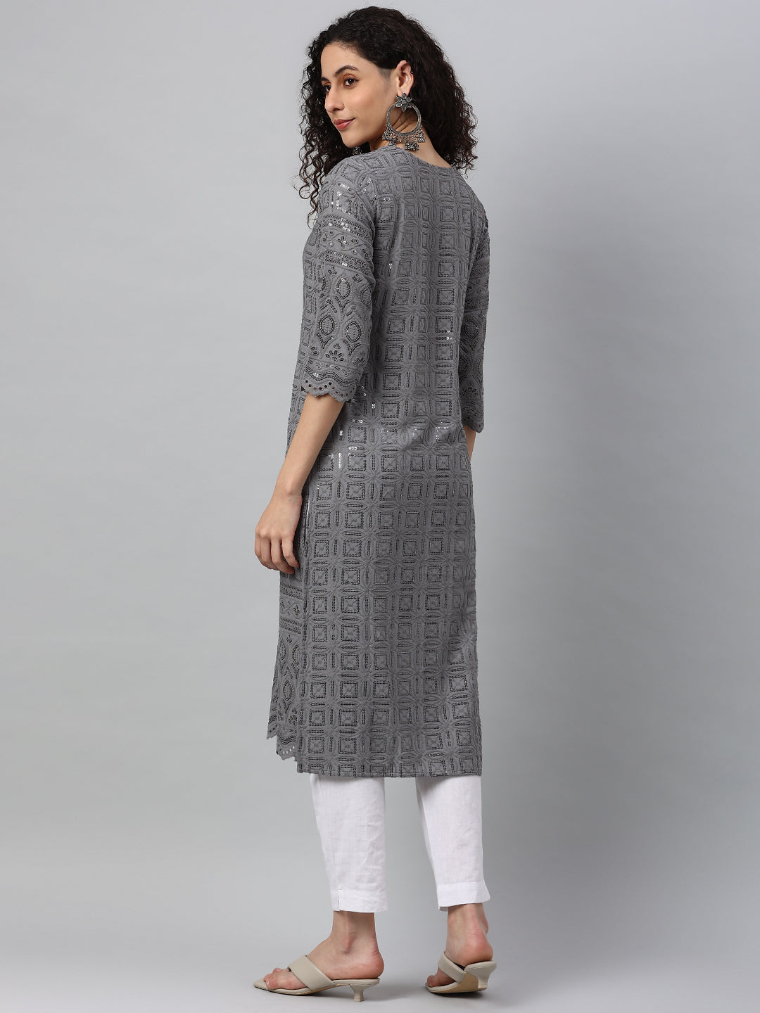 Rayon Embroidery Straight Kurta