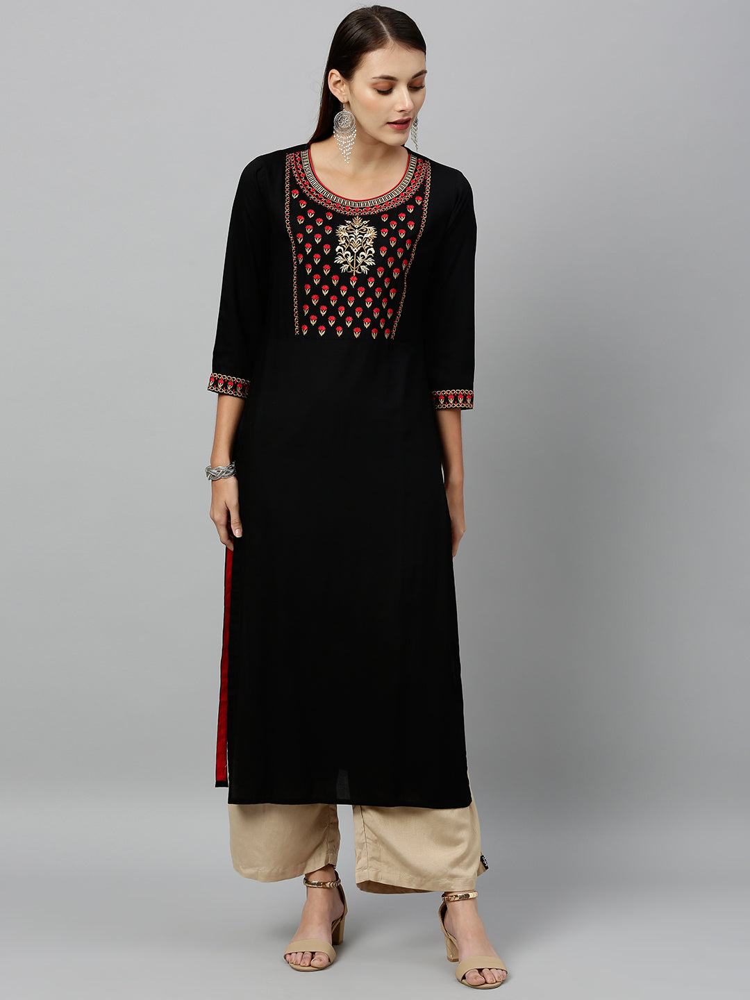 Rayon Solid Straight Kurta