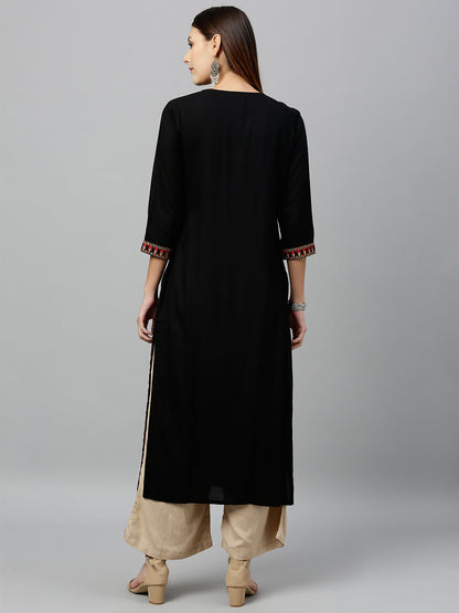 Rayon Solid Straight Kurta