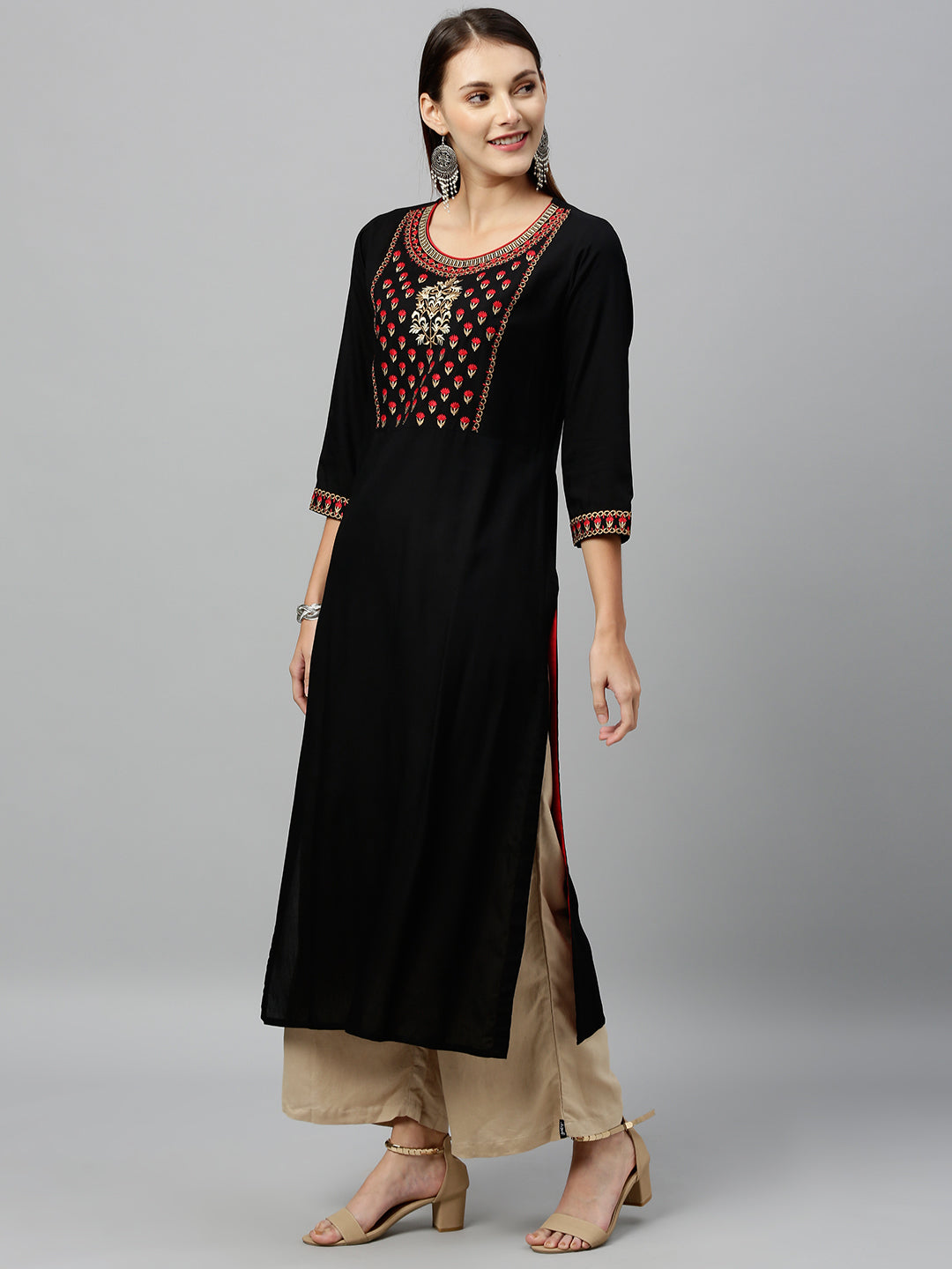 Rayon Solid Straight Kurta