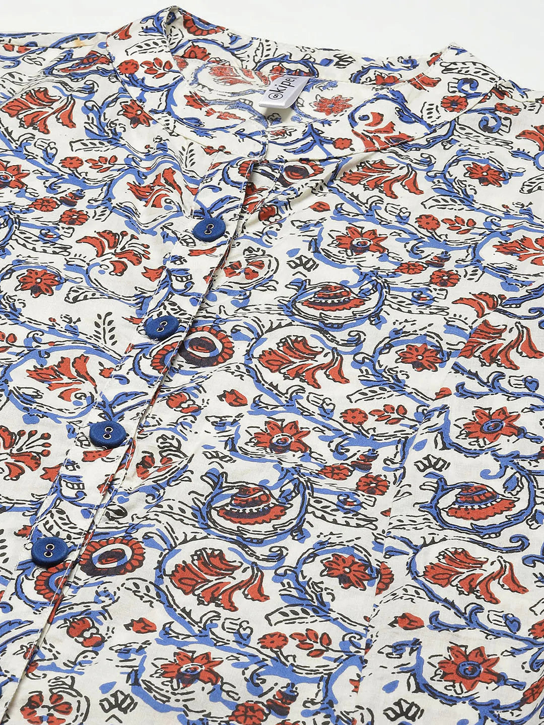 Cotton A-line Kurta (White)