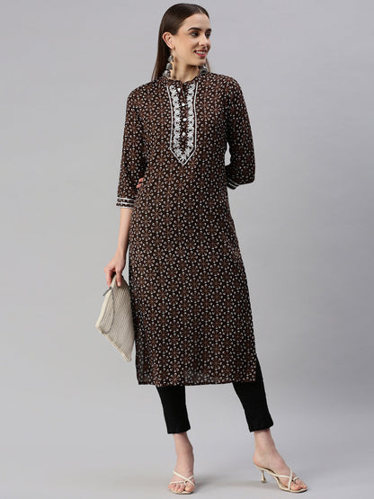 Rayon Printed Straight Kurta
