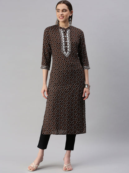Rayon Printed Straight Kurta
