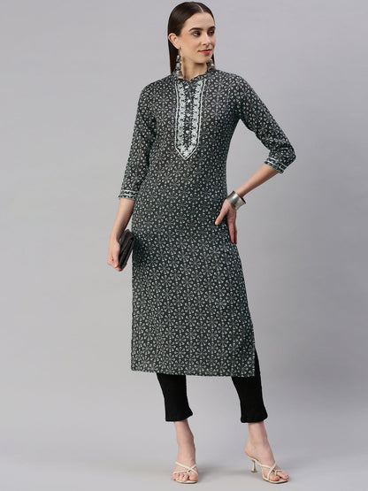Rayon Printed Straight Kurta