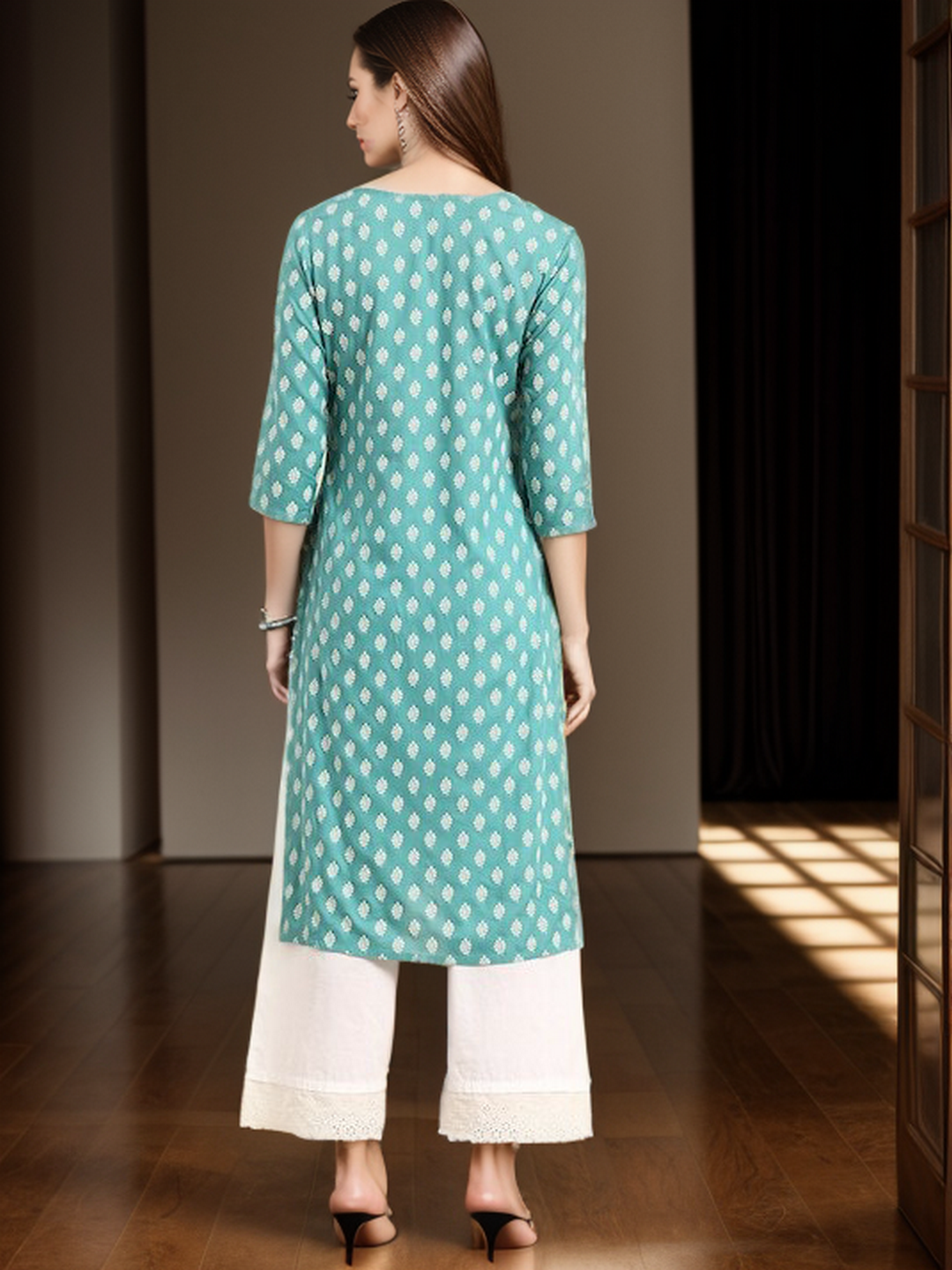 Rayon Floral Straight Kurta