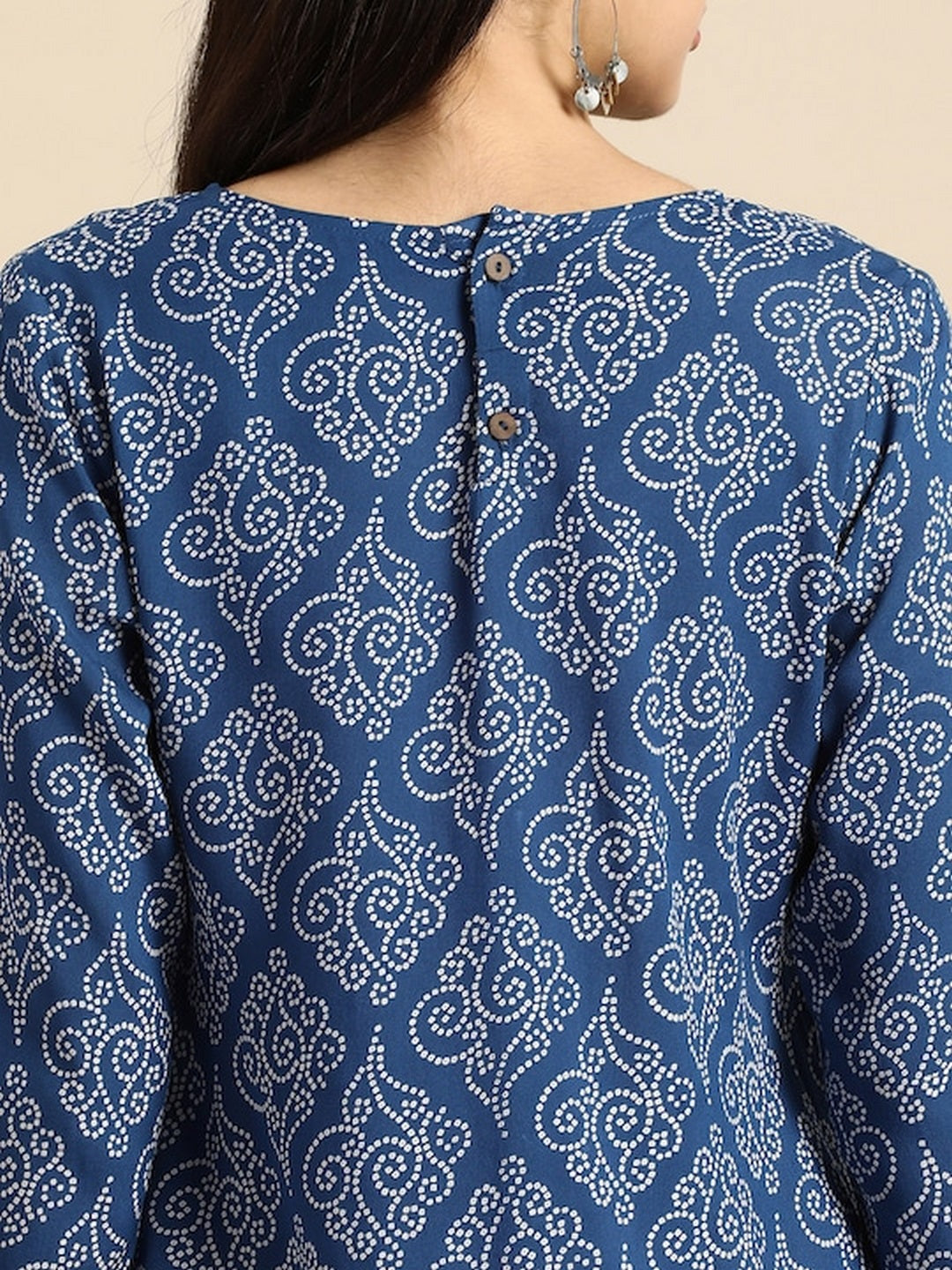 Rayon Bandhani Print Straight Kurta