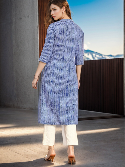 Cotton Printed Straight Kurta