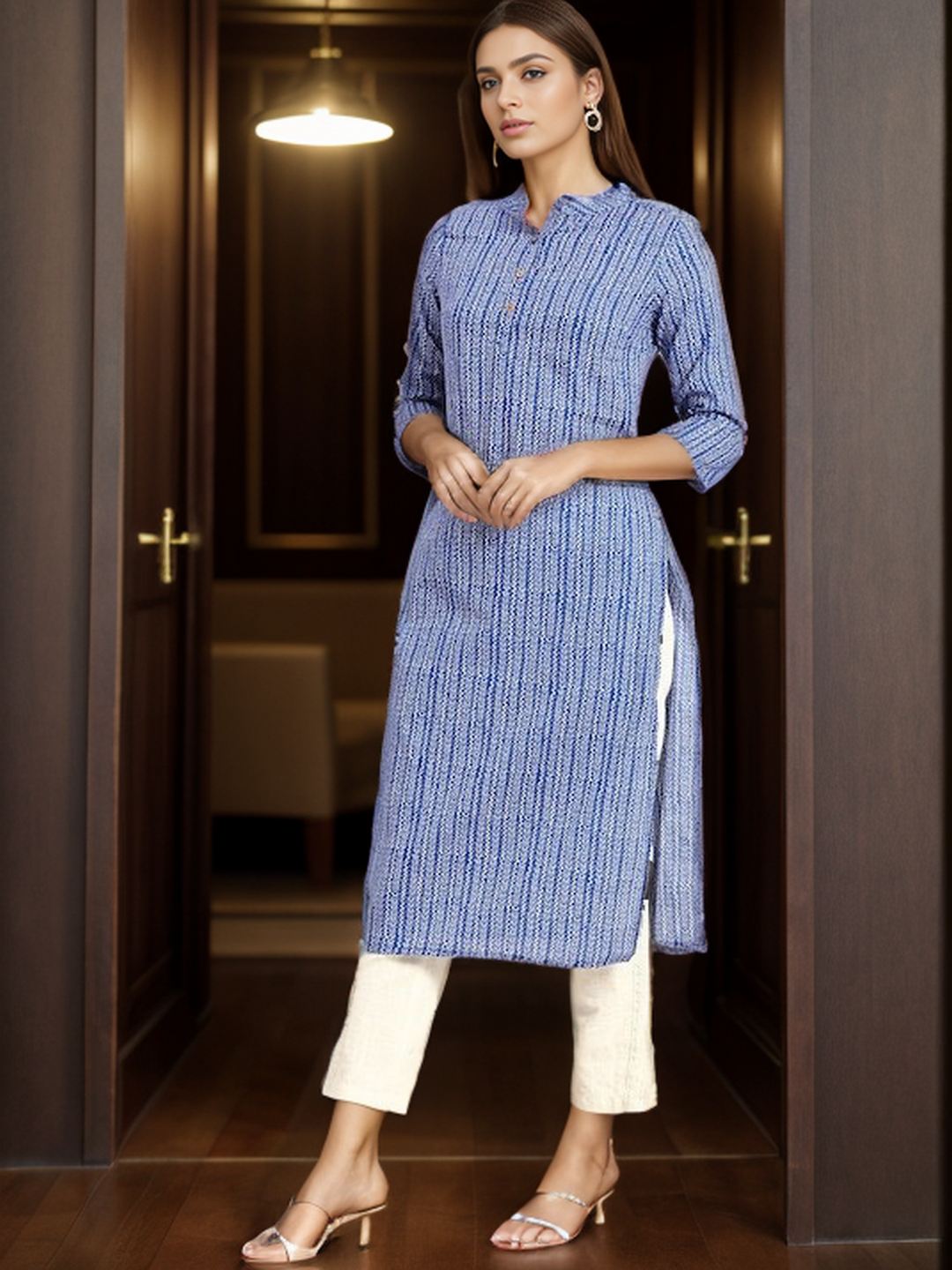 Cotton Printed Straight Kurta