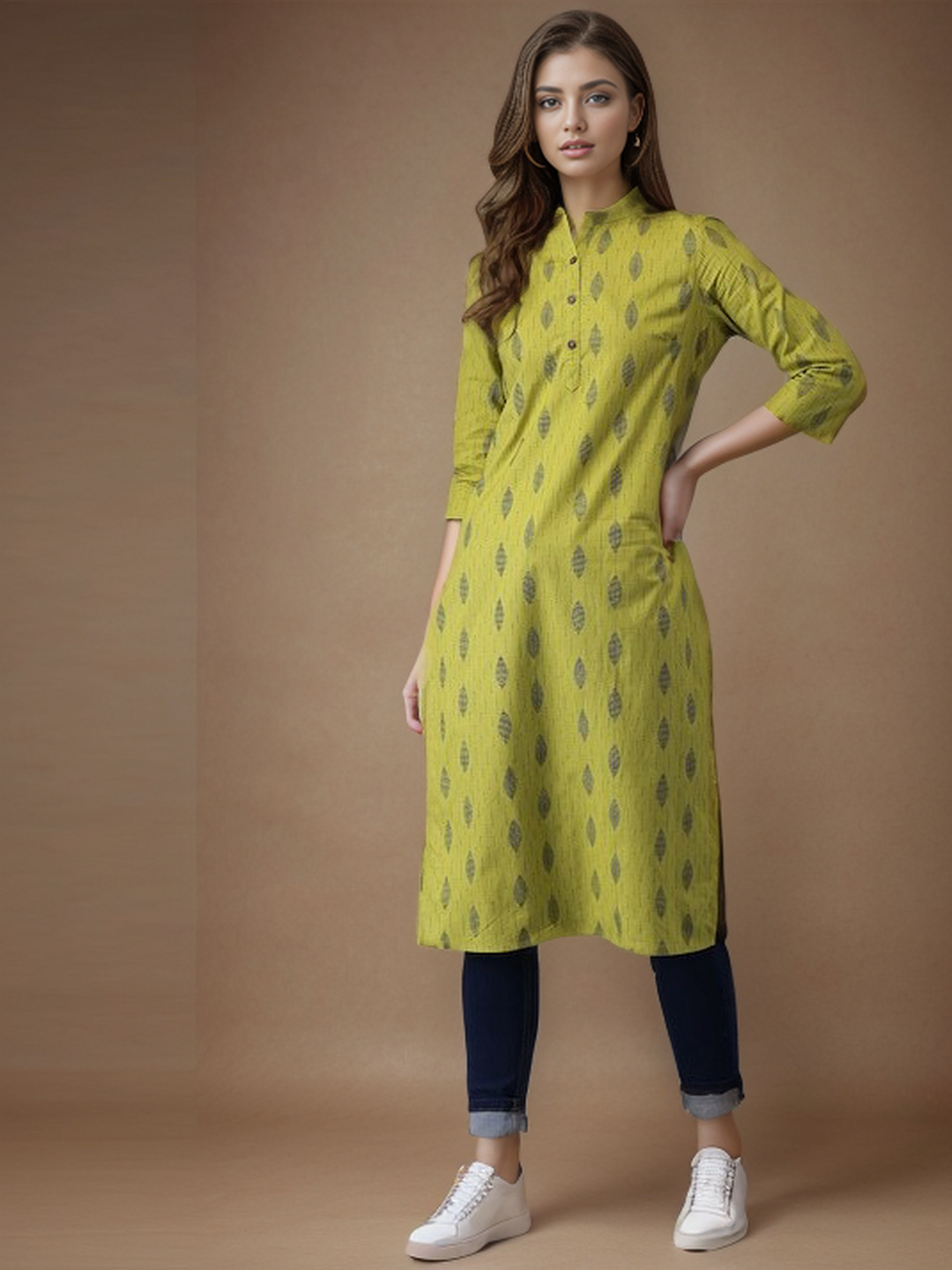 Cotton Printed Straight Kurta