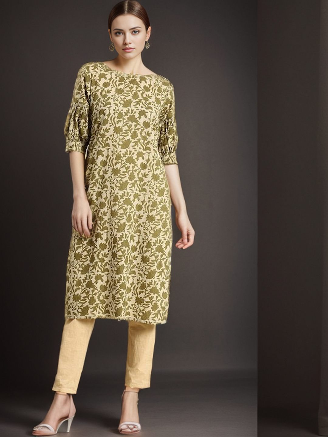 Cotton Floral Straight kurta