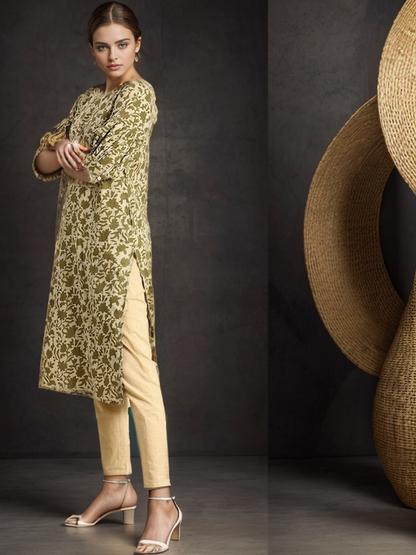 Cotton Floral Straight kurta