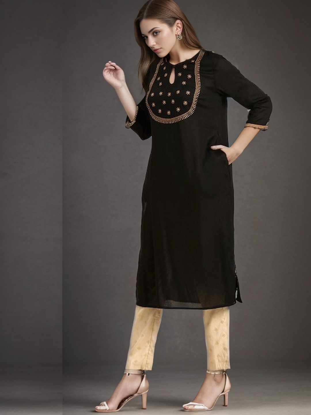 Rayon Emboridery Straight kurta