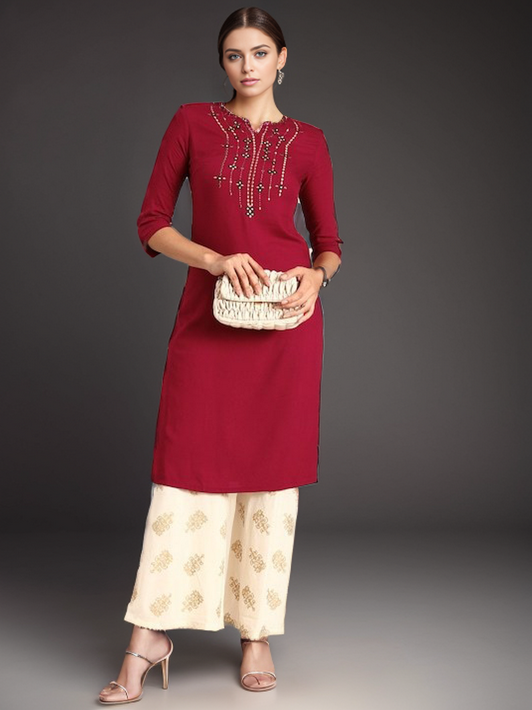 Rayon Solid Straight kurta
