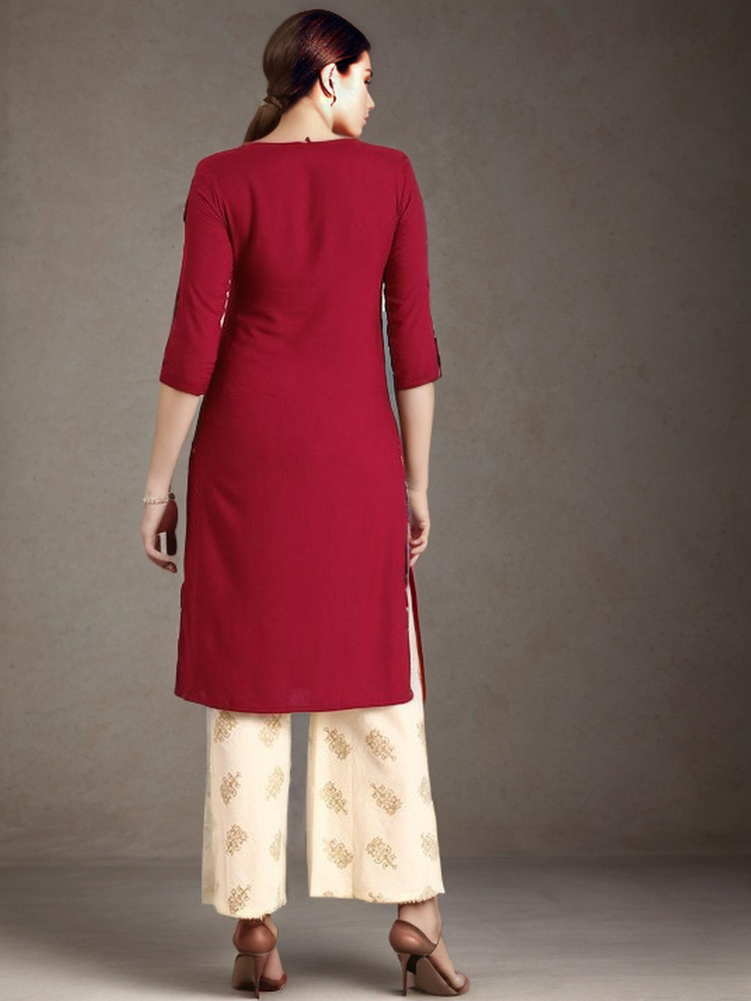 Rayon Solid Straight kurta